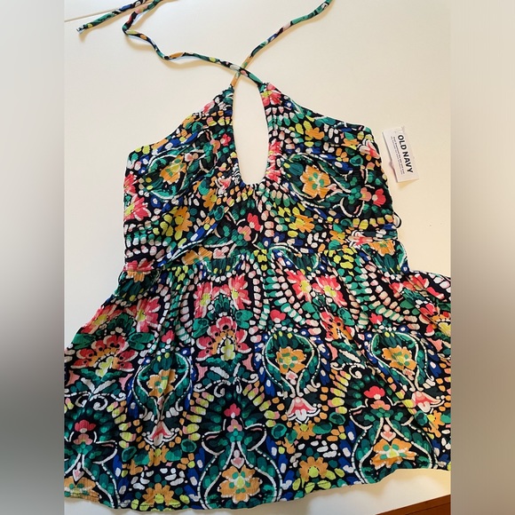 Bright, Colorful Crinkle Gauze Halter - Picture 4 of 6